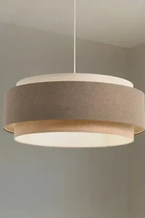 Lampada a sospensione Boho Elegant, marrone/beige/crema, Ø 60 cm, tessuto Solo Oggi