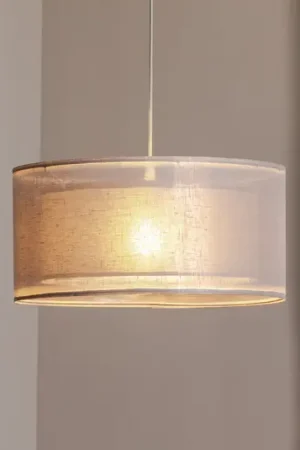 Di Tendenza Lampada a sospensione Duo Den Light, grigio argento, Ø 50 cm, lino, PVC