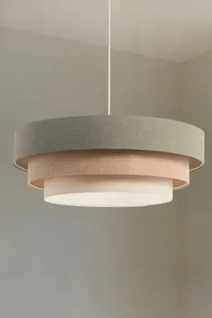 Lampada a sospensione Triniti, verde/beige/crema, Ø 60 cm, tessuto Più Venduto