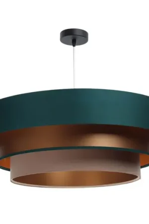Lampada a sospensione Triniti, verde/beige/rame, Ø 60 cm, tessuto Bestseller