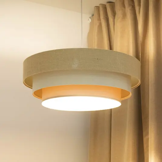 Offerta Lampo Lampada a sospensione Boho, crema/beige, Ø 60 cm, altezza 20 cm, iuta