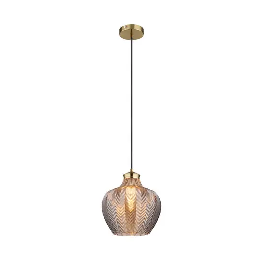 Novità Lampada a sospensione Jessica, Ø 25 cm, grigio fumo, vetro