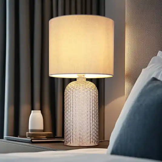 Affare Lampada da tavolo Sofia, grigio, altezza 50 cm, tessuto/vetro