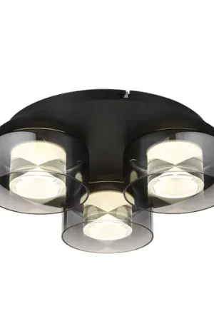 Ultime Pezzi Plafoniera LED Belinda, Ø 38 cm, grigio fumo, a 3 luci, vetro