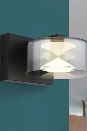 Bestseller Applique a LED Belinda, grigio fumo, larghezza 15 cm, vetro