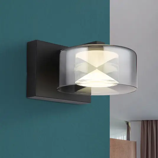 Bestseller Applique a LED Belinda, grigio fumo, larghezza 15 cm, vetro
