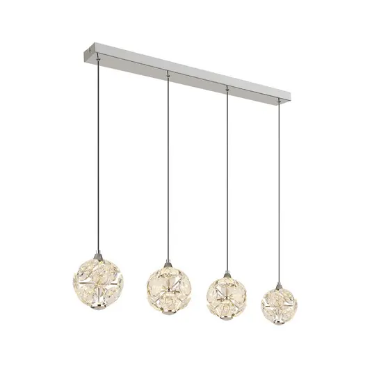 Occasione Imperdibile Lampada LED a sospensione Virina, lunghezza 93 cm, trasparente, cristallo