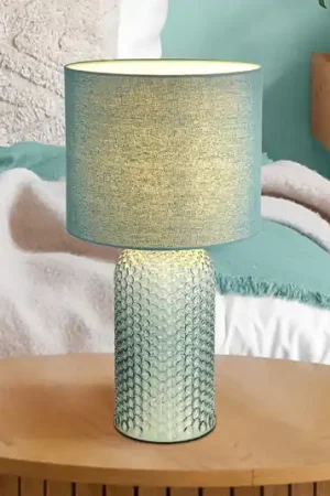 Di Tendenza Lampada da tavolo Sofia, verde chiaro, altezza 50 cm, tessuto/vetro