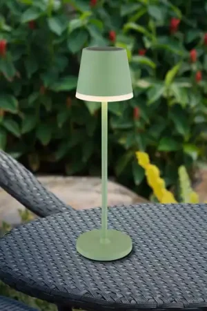 Direttamente Dal Produttore Lampada LED solare in metallo, verde chiaro, altezza 41 cm, IP44