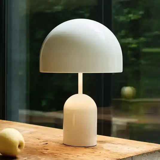 Tom Dixon Lampada da tavolo a batteria BELL PORTABLE, bianca, 28 cm IP44 Prezzo Conveniente