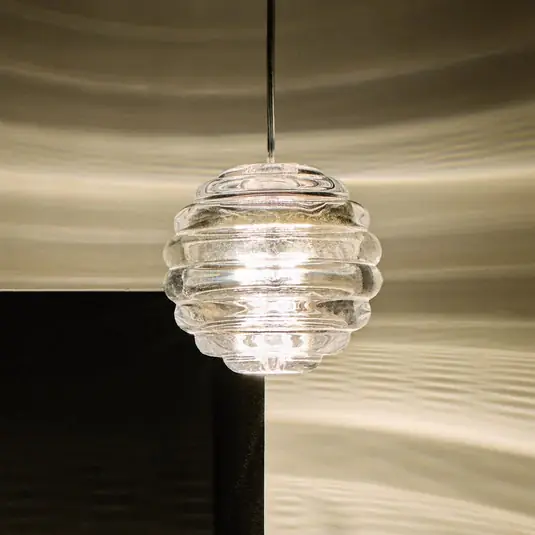 Tom Dixon Lampada LED a sospensione Press Sphere, trasparente, Ø 14 cm, 927 Promo Stagionale