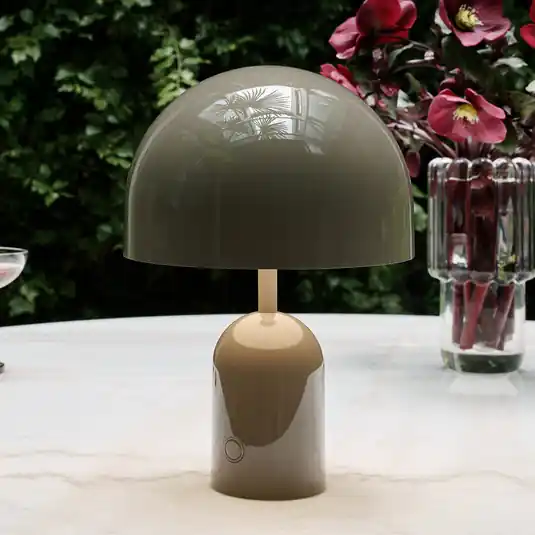 Offerta Limitata Tom Dixon Lampada da tavolo a batteria BELL PORTABLE, taupe, 28 cm IP44