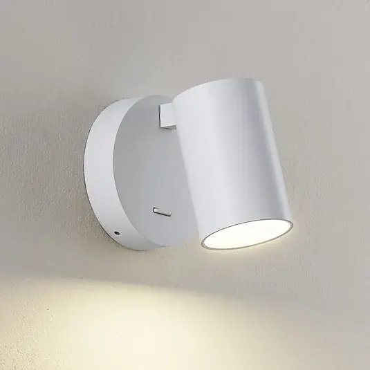 Pagamento Sicuro Faretto da parete CAN TILT, bianco, Ø 10 cm, metallo, interruttore, GU10