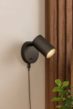 A Buon Prezzo Faretto da parete CAN TILT, nero, Ø 10 cm, metallo Interruttore USB