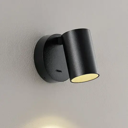 Faretto da parete CAN TILT, nero, Ø 10 cm metallo interruttore GU10 Ultimissimo Modello