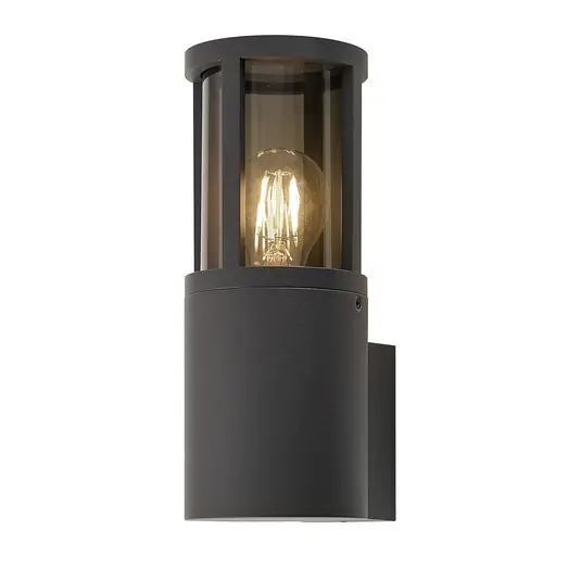Applique da esterno Facado II, grigio/grigio fumo Ø 11 cm IP65 metallo Subito Disponibile