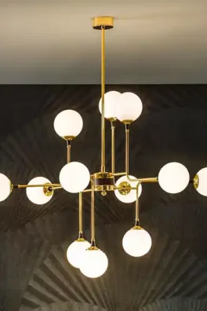 Compra Adesso Lampada a sospensione Stilnovo Galassia, color oro, Ø 120 cm, a 12 luci.