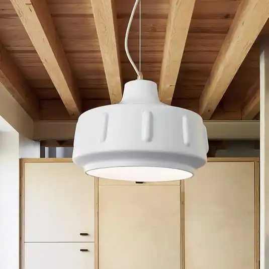 MARKET SET lampada a sospensione Jimmy, Ø 38 cm, bianca, ceramica Compra Online