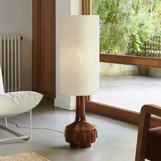 Scelto Dai Clienti MARKET SET Lampada da terra Jimmy, marrone/beige, altezza 121 cm