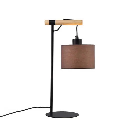 Solo Oggi Lampada da tavolo Rika, altezza 46 cm, grigio/nero, tessuto/metallo