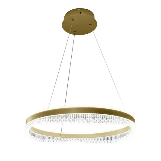 Saldi Lampada LED a sospensione Preciosa, oro/cristallo, acrilico, Ø 60 cm