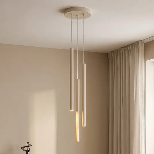 Lampada a sospensione Pastelo, beige, Ø 19 cm, acciaio Scelto Dai Clienti