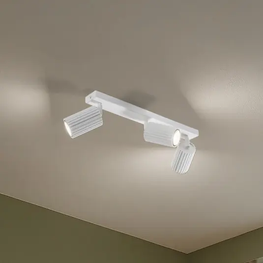 Faretto da soffitto in carbonio, bianco, lunghezza 45 cm, alluminio, a 3 luci. Scelto Dai Clienti