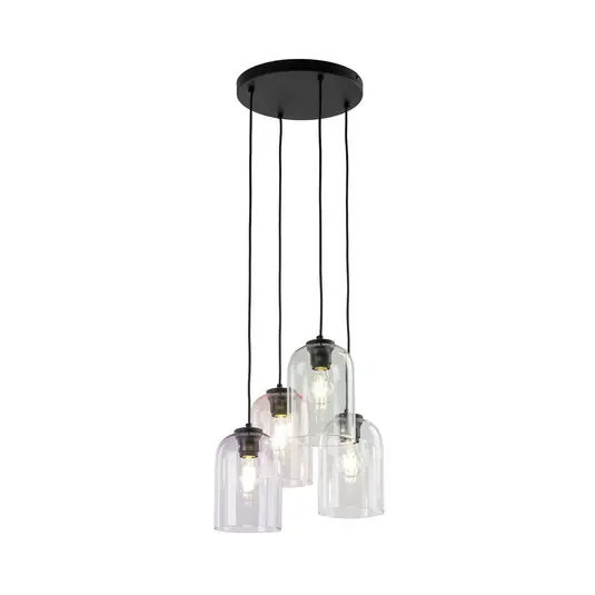 Consegna Rapida Lampada a sospensione Molly, Ø 38 cm, multicolore, metallo, vetro, a 4 luci.