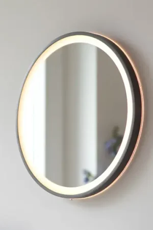 Specchio da parete a LED VIDRO, grigio, Ø 46 cm, powerbank, interruttore Popolare