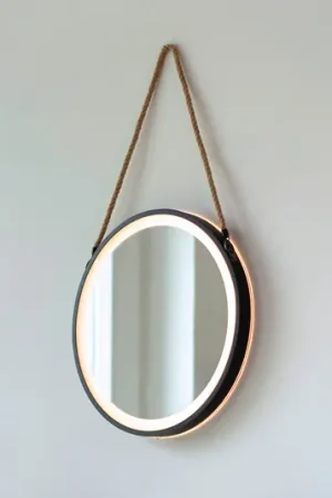 Specchio da parete a LED VIDRO, nero, Ø 40 cm, powerbank, sospeso Compra Oggi Stesso