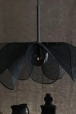 Ultime Pezzi Lampada a sospensione Styrka, Ø 75 cm, nero/grigio fumo, fibra di banana