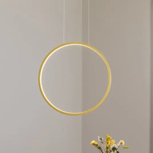 Offerta Speciale Lampada LED a sospensione Saturno verticale, oro, Ø 50 cm, metallo