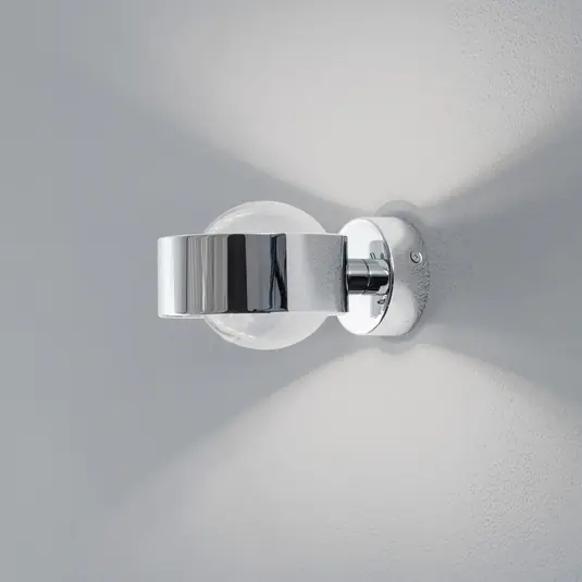 Sconto Applique Mado, acciaio cromato, vetro fumé, a 1 luce