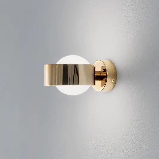 Reso Gratuito Applique Mado, acciaio color ottone, vetro opalino, a 1 luce