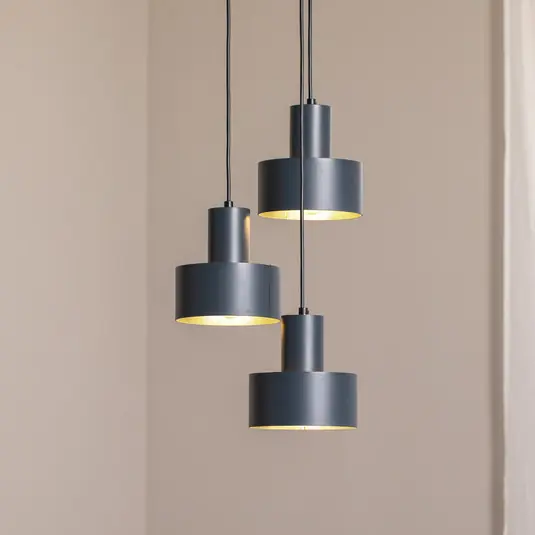 Offerta Speciale Lampada a sospensione Rif 3, antracite, rotonda, a 3 luci, Ø 33 cm